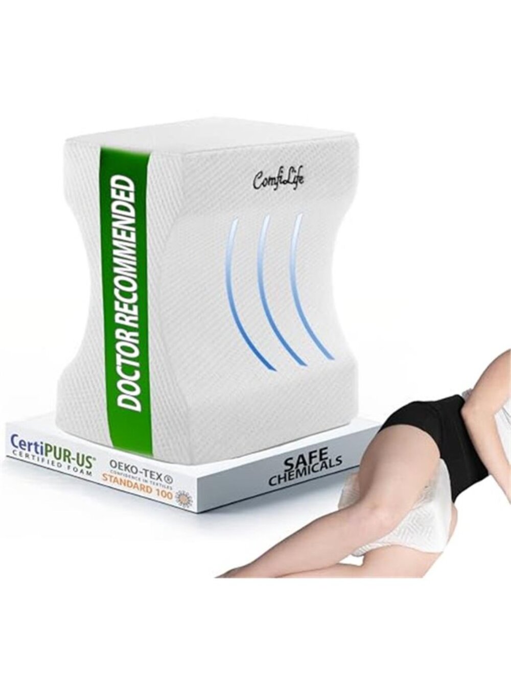 New Orthopedic Knee and Leg Pillow for Side Sleepers Sleeping - 100%